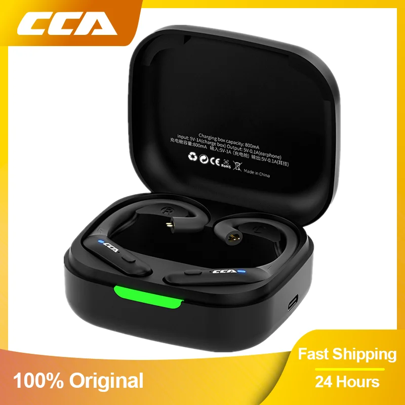 

CCA BTX Bluetooth-Compatible 5.2 True Wireless Earphones Ear Hook Sports Earbuds Headset 2 Modes HiFi Game Wireless Headphones