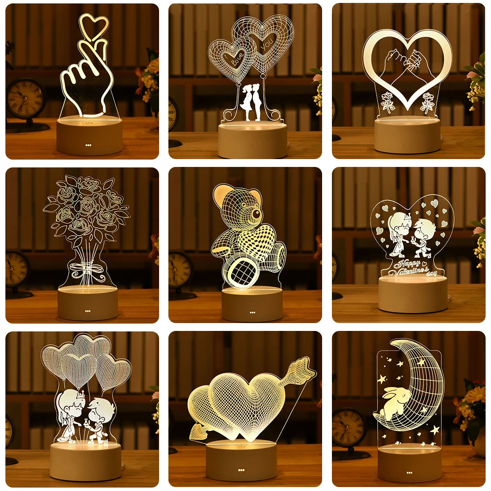 Children's night light 3D toy Christmas goods lighting projector printing bedroom decoration | Дом и сад