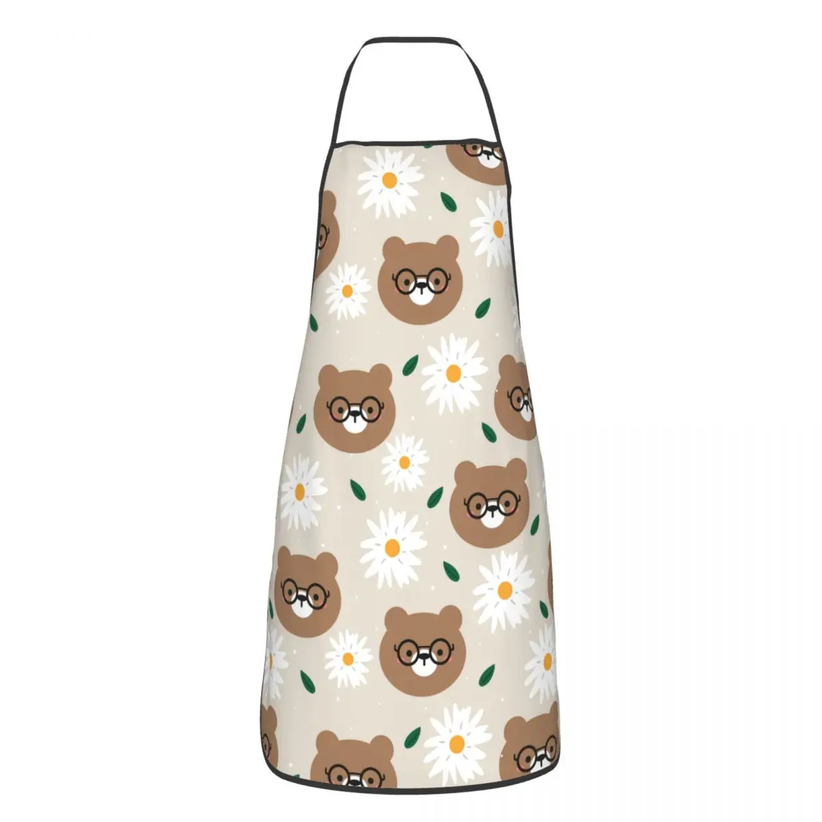 

Bear Flower Kitchen Cuisine Apron Oil-proof Cute Animal Bib Tablier for Manicurist Gift