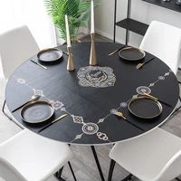 muslim eid al fitr decor tablecloth pvc leather round table linen oilproof waterproof table cover custom table protector