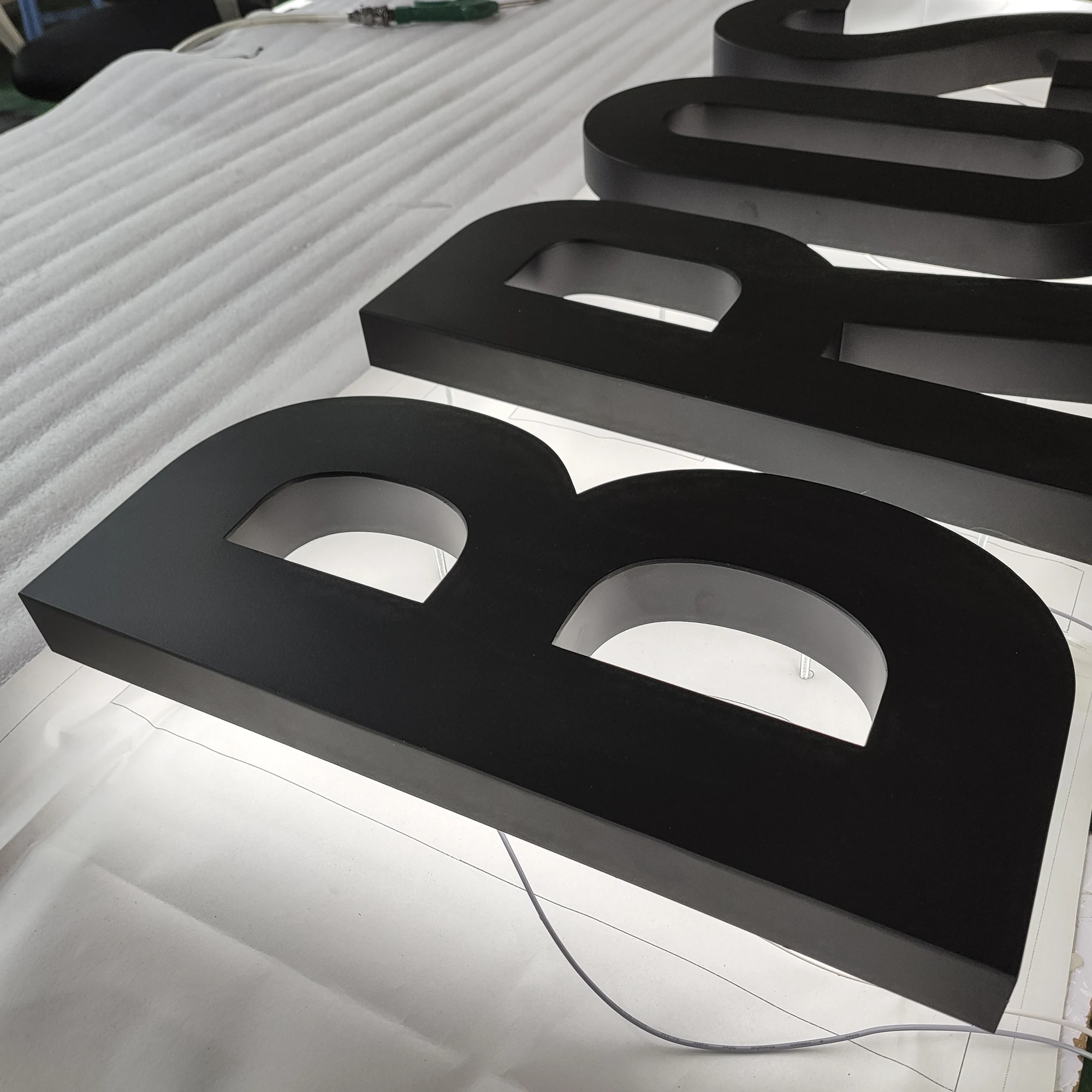 Laser cutting metal 3d illuminated house numbers and sign letters with led backlit