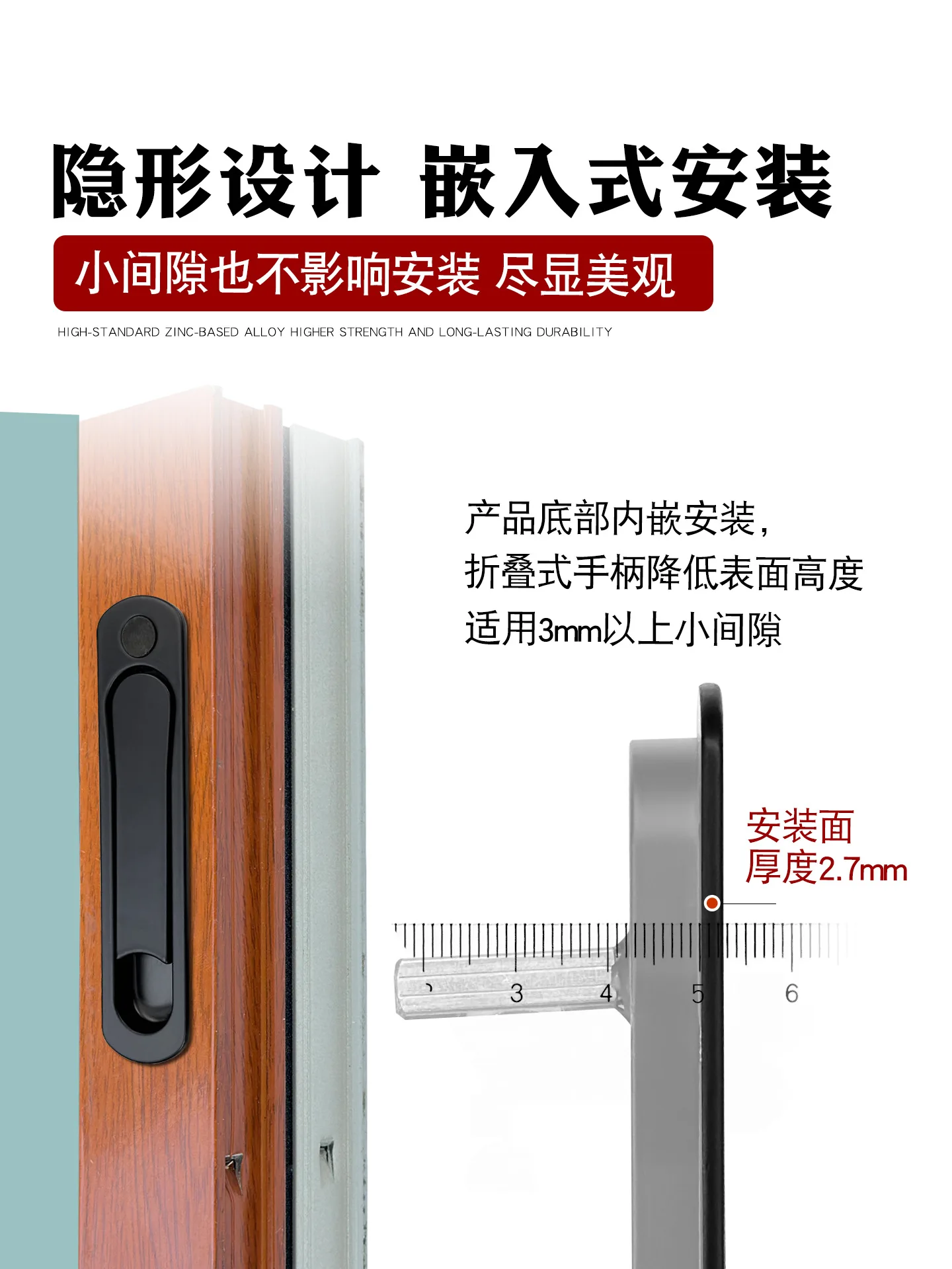 Фото Оконная ручка Manilla Puerta Aluminio Gris Оконная ручка Ventana Aluminio Cierre Ventana Corredera Aluminio Аксессуары для фурнитуры №2