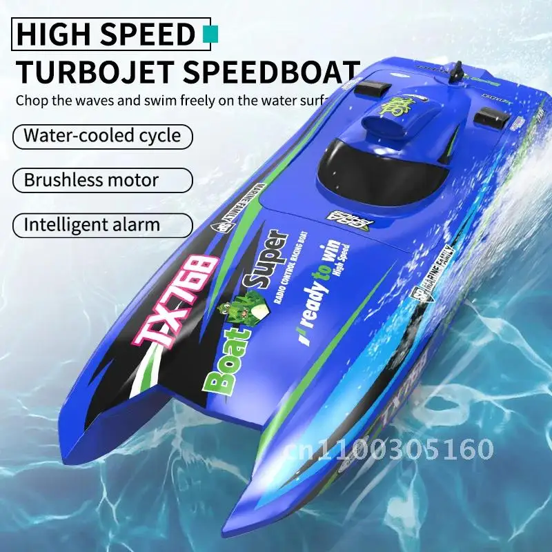 Фото TX768 RC Speed 2,4G Бесщеточный высокий лодка с дистанционным управлением Водный самолет 30 км/ч Профессиональный подарок для мальчиков Корабль Скоростной катер Игрушки для детей №1