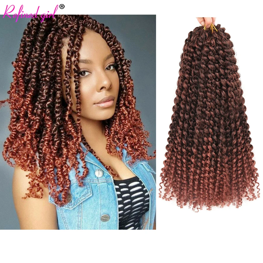 

Ombre Braiding hair Crochet Braids Water Wave For Passion Twist Hair Bomb Twists Synthetic Hair Extensions 22 strands/pack