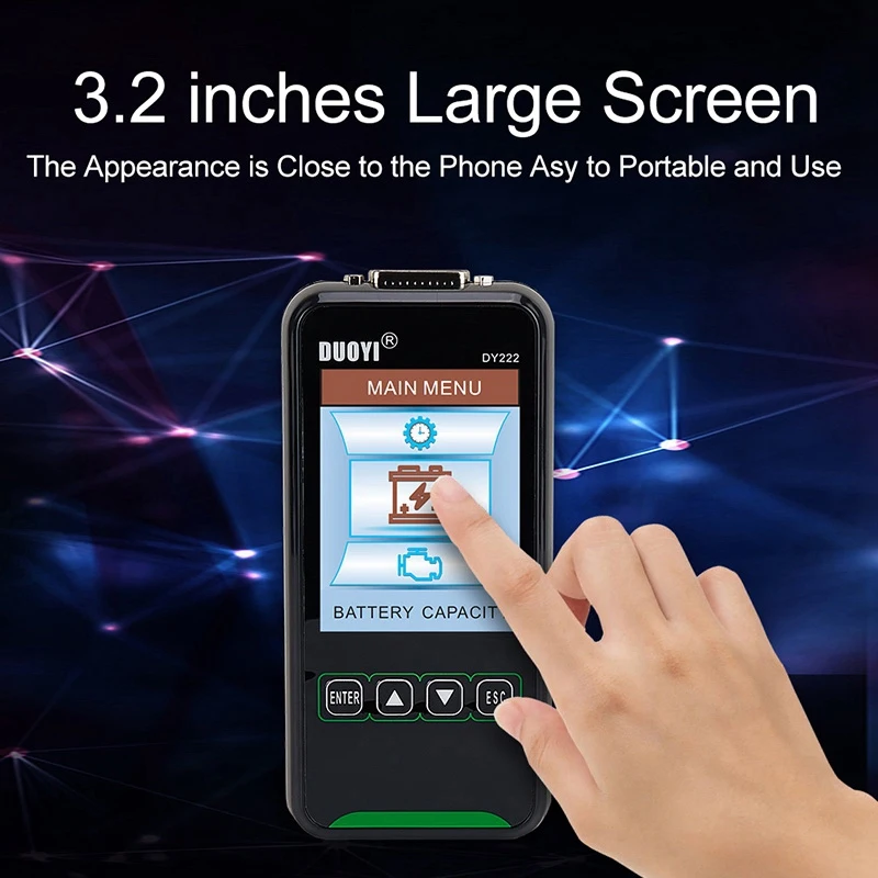 DY222 Тестер автомобильного аккумулятора 12 В 24 Цифровой тестер Анализатор 2000CCA