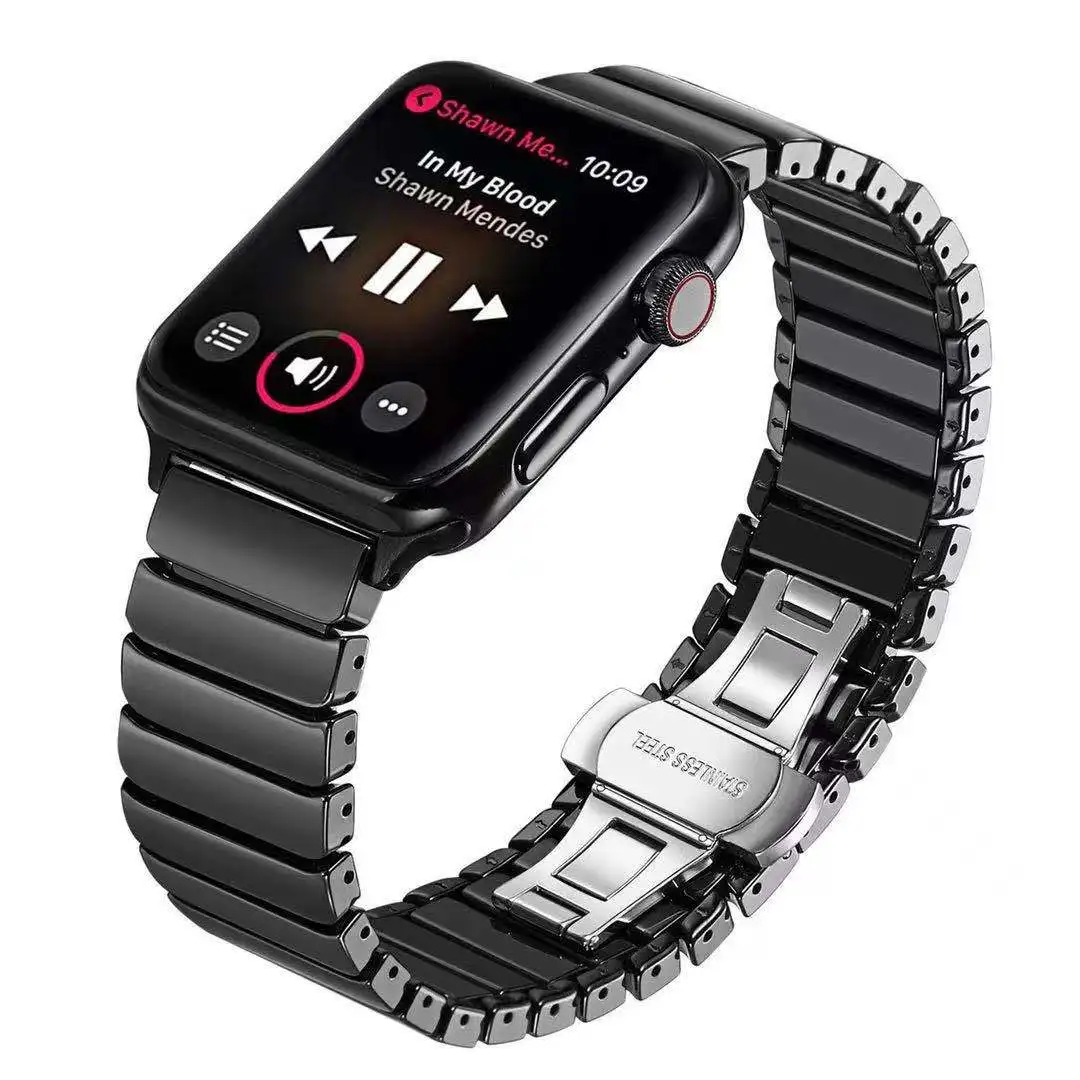 

Ceramic Strap for Apple Watch 49mm 45mm 41mm 44mm 42mm 40mm 38mm Replacement Bracelet Wristband for iWatch Ultra 8 7 6 5 4 3 SE