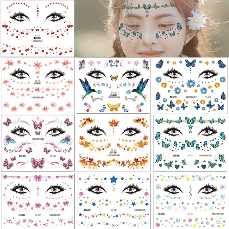 

Наклейки-татуировки с цветами, Маргаритка, лицо, веснушки, искусственная татуировка для невесты, водонепроницаемая наклейка, декоративная наклейка