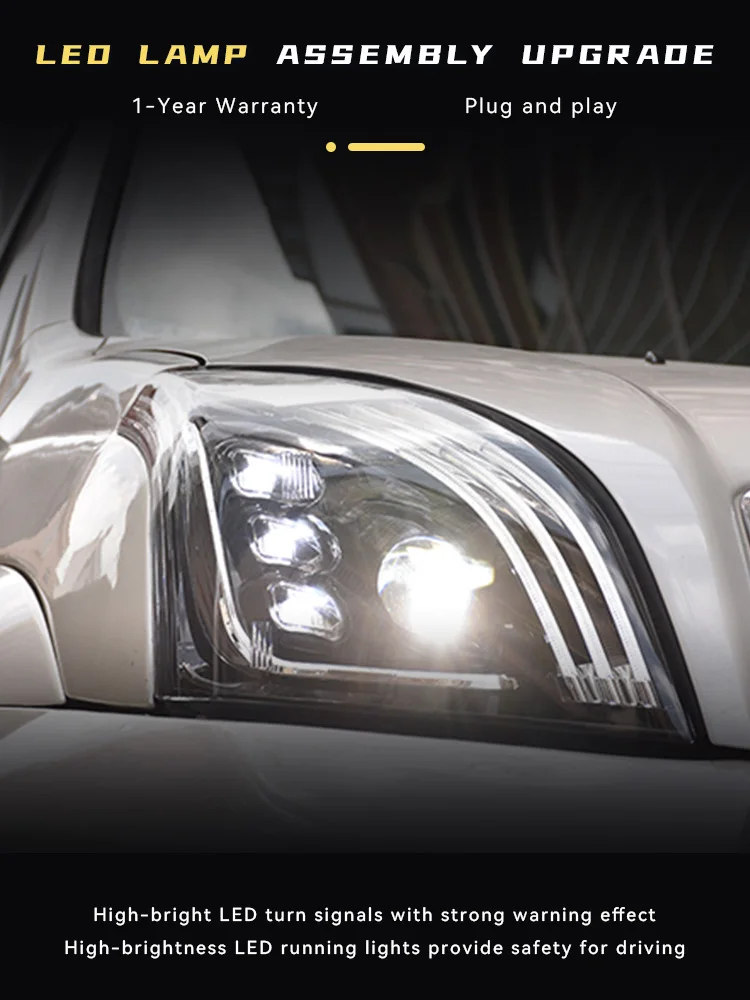 Стайлинг автомобиля фары для Toyota Prado LC120 светодиодный лампы 2003-2009 Красное