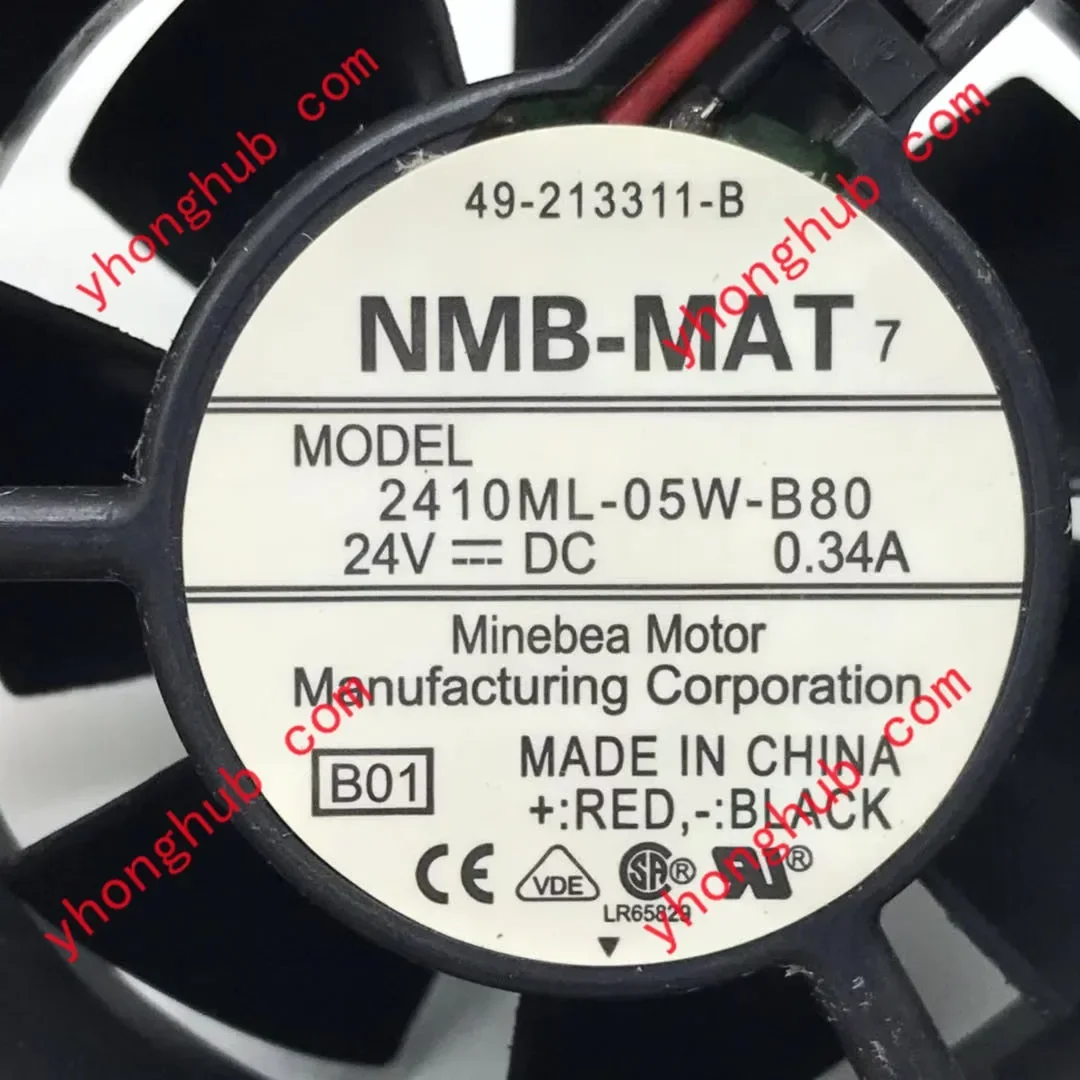 NMB-MAT 2410ML-05W-B80 B01 DC 24 В 0 34 А 2-проводной 60X60X25 мм Вентилятор охлаждения сервера