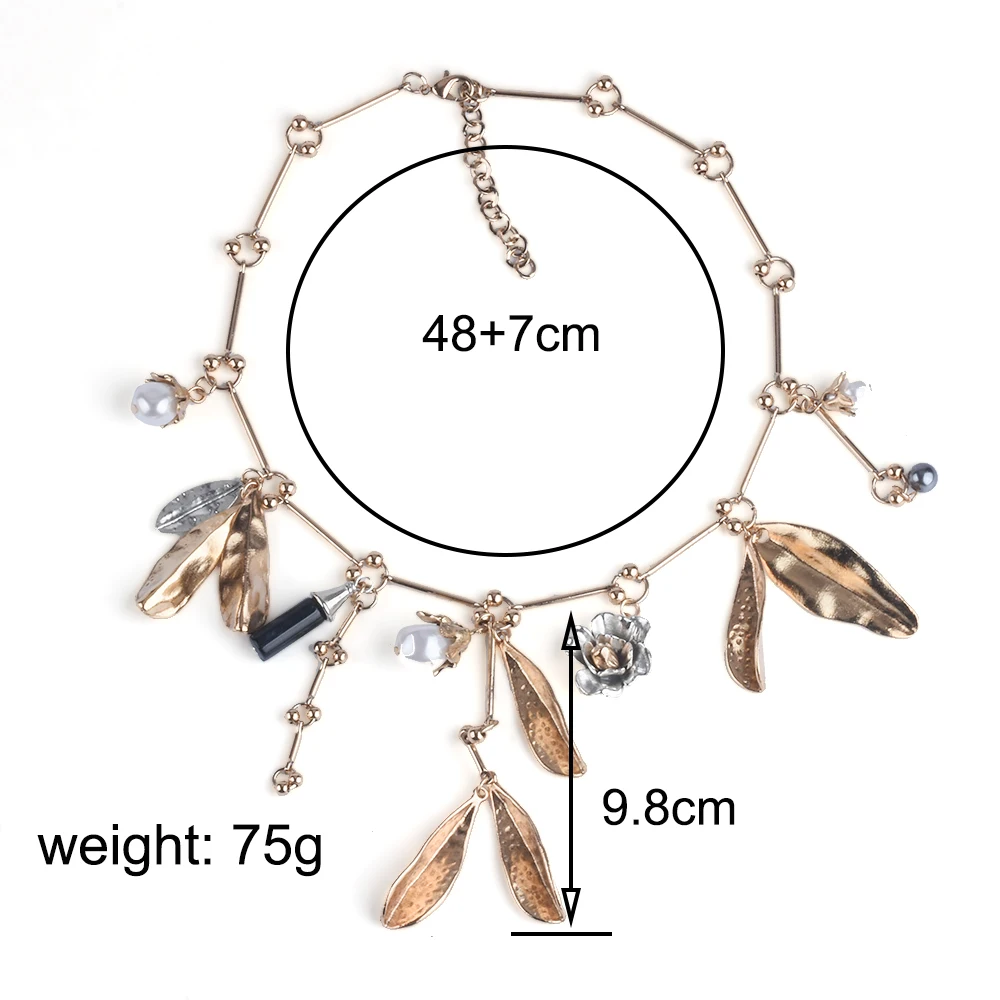 Новинка 2025 года этническое винтажное ожерелье в стиле бохо с золотым листом из