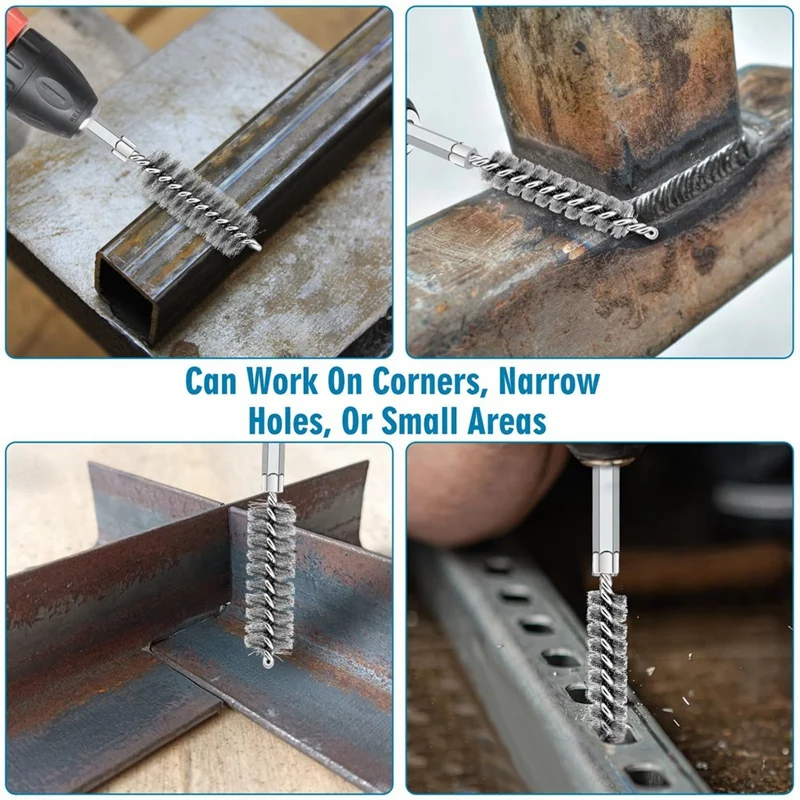 Набор щеток с проволочным отверстием для электродрели 24 шт. серебристый