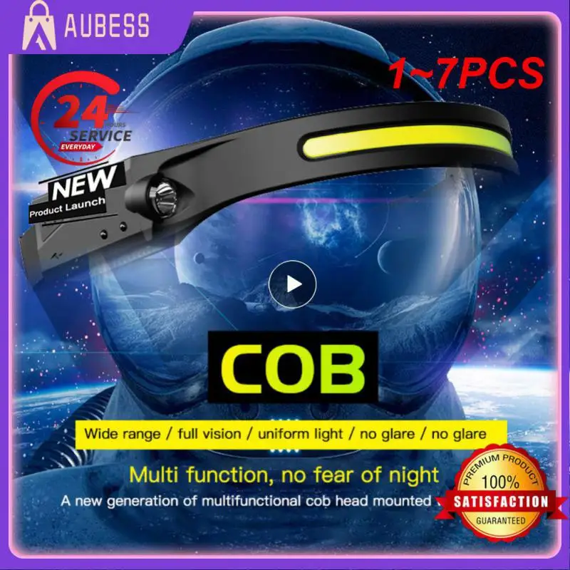 

Водонепроницаемый Головной фонарь NineLeaf, COB лампа с датчиком движения, удобный портативный фонарь с зарядкой от USB, 1 ~ 7 шт.