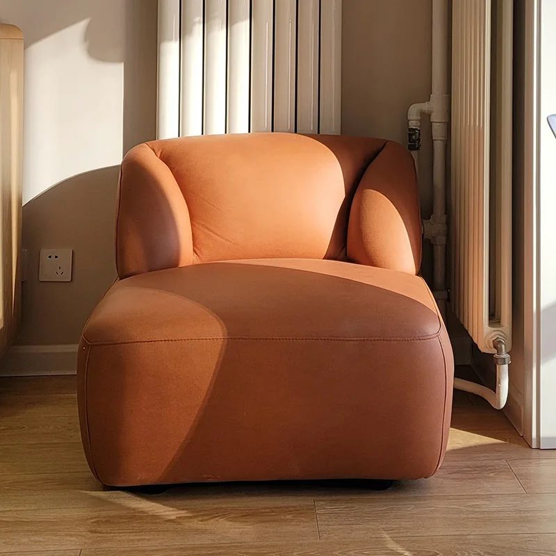 

Simple Modern Lazy Living Room Sofa Balcony Leisure Fabric Back Chair Bedroom Technology Fabric Single Small Divano Furniture WK