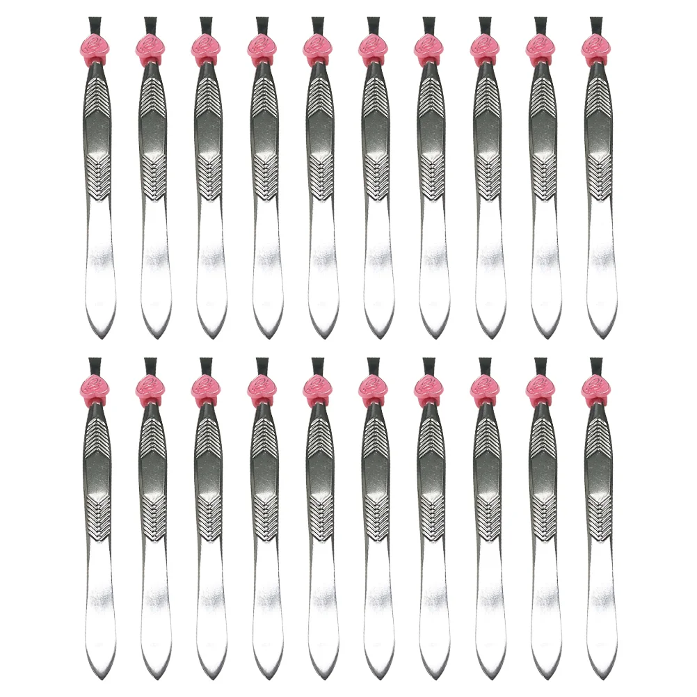 

24pcs Stainless Steel Pattern Eyebrow Clip Heart Shape Buckle Eyebrow Tweezers Multi-functional Eyebrow Tweezers