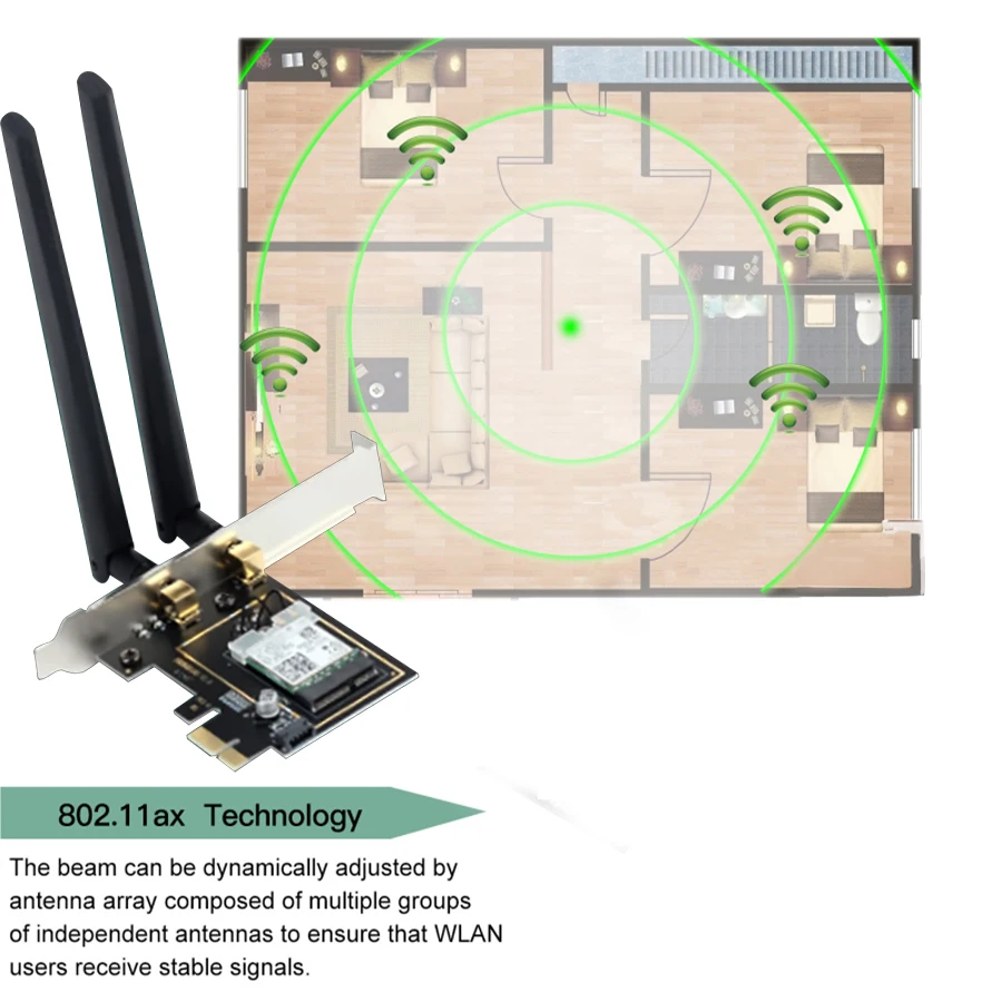 Трехдиапазонная беспроводная Wi-Fi карта Intel AX210 6E 802.11AX 5374M сетевая для рабочего