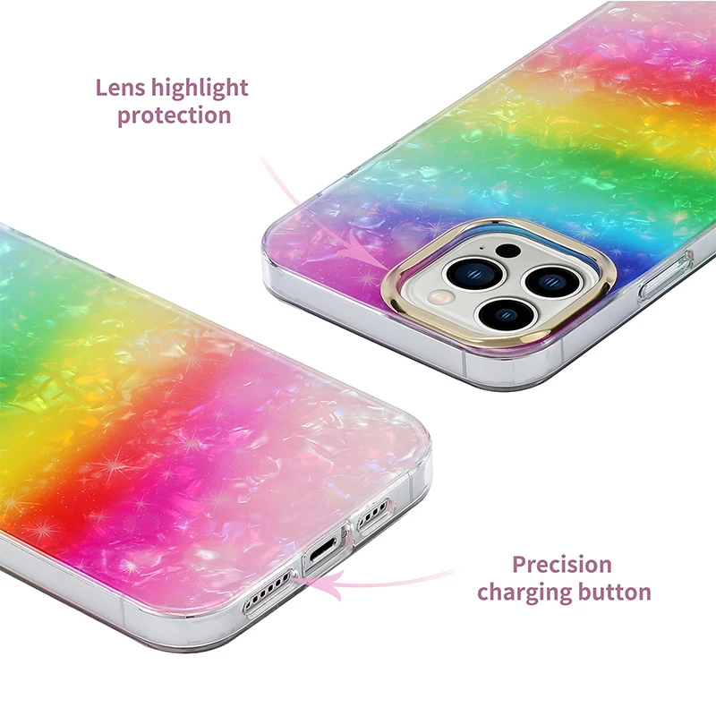 

Fish-scale Pattern Phone Case for Iphone 14 13 12 11 Pro X Xs Max Creative Multicolor Plating Phone Protect Cover Shockproof