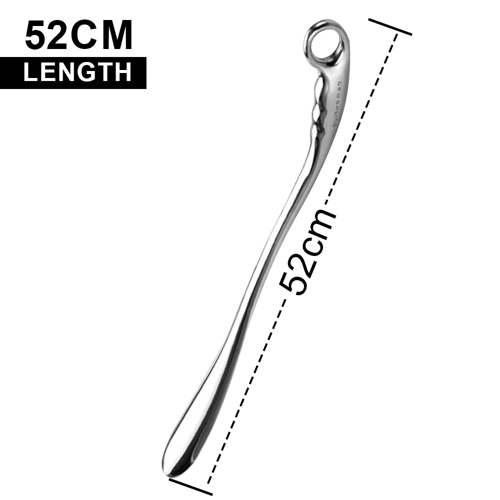 Professional Metal ShoeHorns Long Handle 52cm Length Alloy For Convenient Wearing Shoes Horn  Leather High Heel Hanging Spoon
