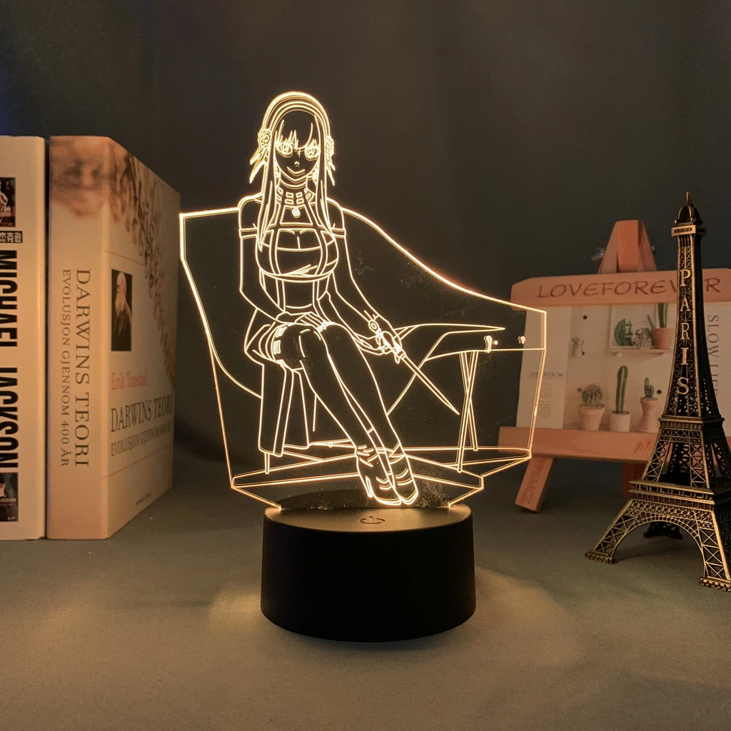 

Led Light Anime Spy X Family Acrylic 3d Light Stand Yor Forger Plate 16 Colorful Led Night Light Model Gifts for Child CS864