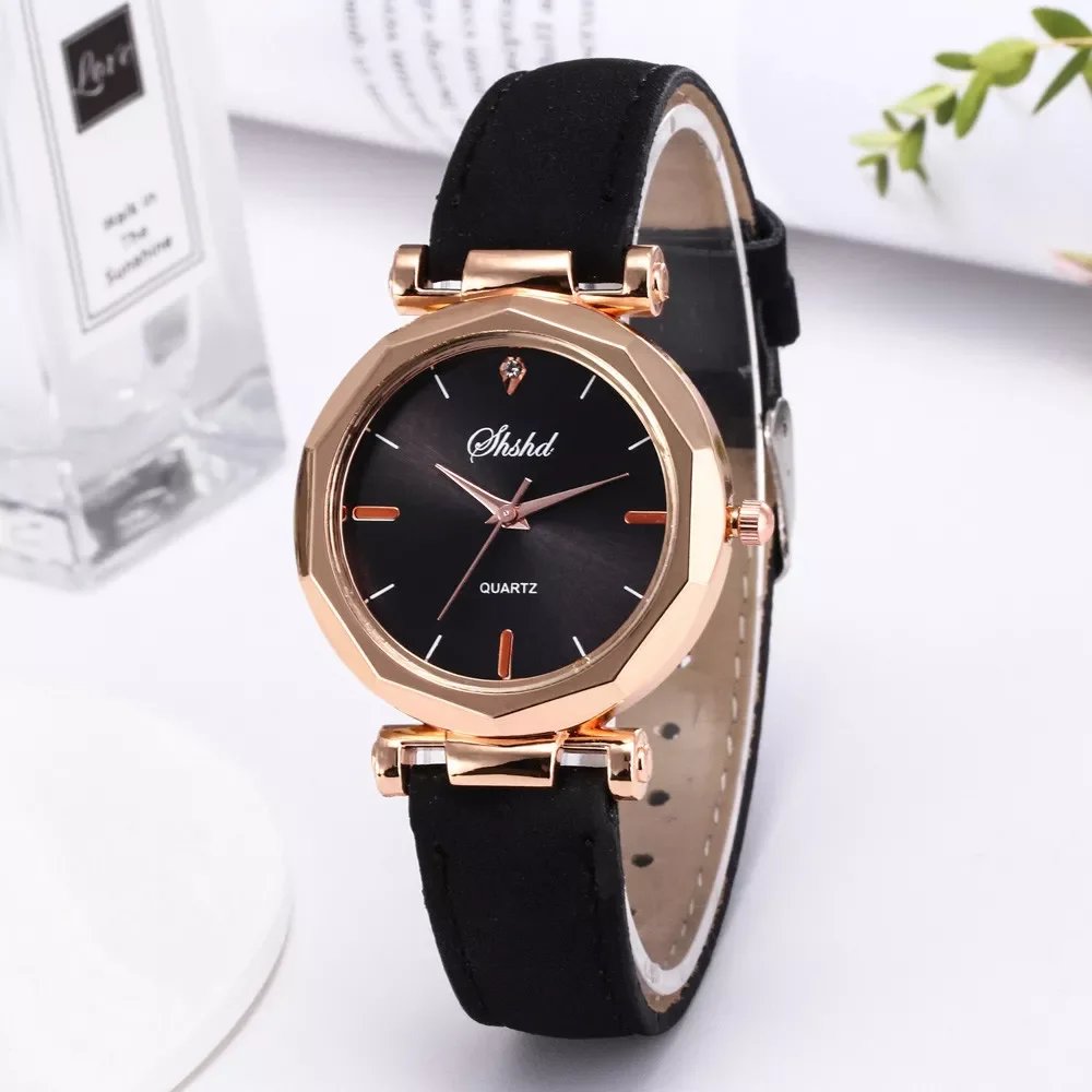 

Women Leather Casual Watch Luxury Analog Quartz Crystal Wristwatch Luxury Women's Casual Watches Waterproof Watch Women