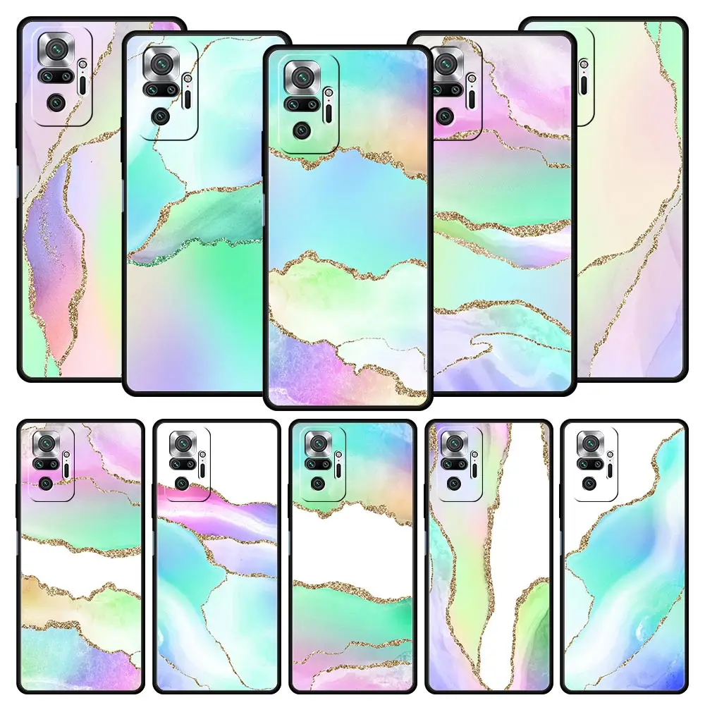 

Marble Pattern Rainbow Texture Case For Xiaomi Redmi Note 11 10 9s Pro K50 7 8 9 8A 9A 9C 8T 9T 11T 5G K40 Gaming Phone Cover