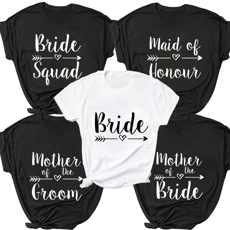 

Wedding Party T-shirt for Women Bride Squad Bridesmaid Tshirts Maid of Honour Mother of The Bride/groom Bridal Party Hen Do Tees