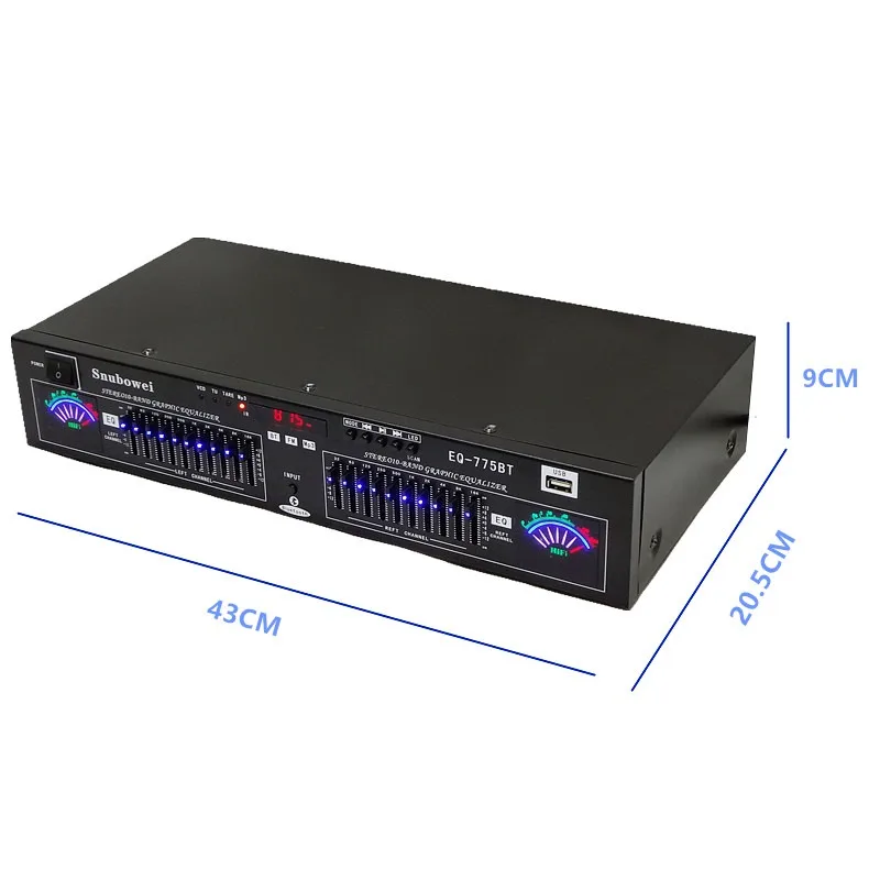 Домашний двухдиапазонный 10-полосный графический стерео эквалайзер EQ775BT Hifi с