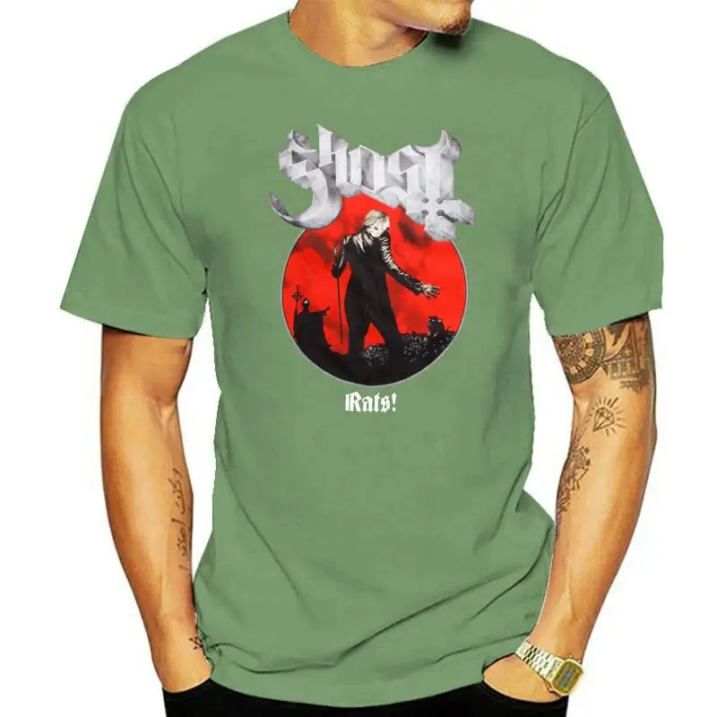 Футболка с изображением призрака крыс, новинка, 100% оригинальная цветная футболка с металлическим ремешком, футболка