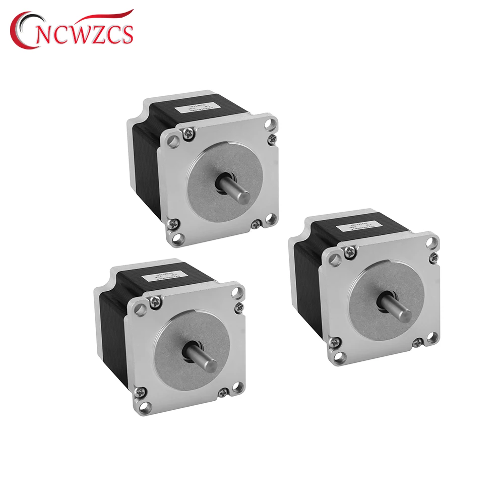 Шаговый двигатель 3 шт., 57 D6.35/8 NEMA23 4 провода 3A 1,2 нм, шаговый двигатель 180 унций/дюйм NEMA23 для гравировально-фрезерного станка с ЧПУ, 3D-принтера