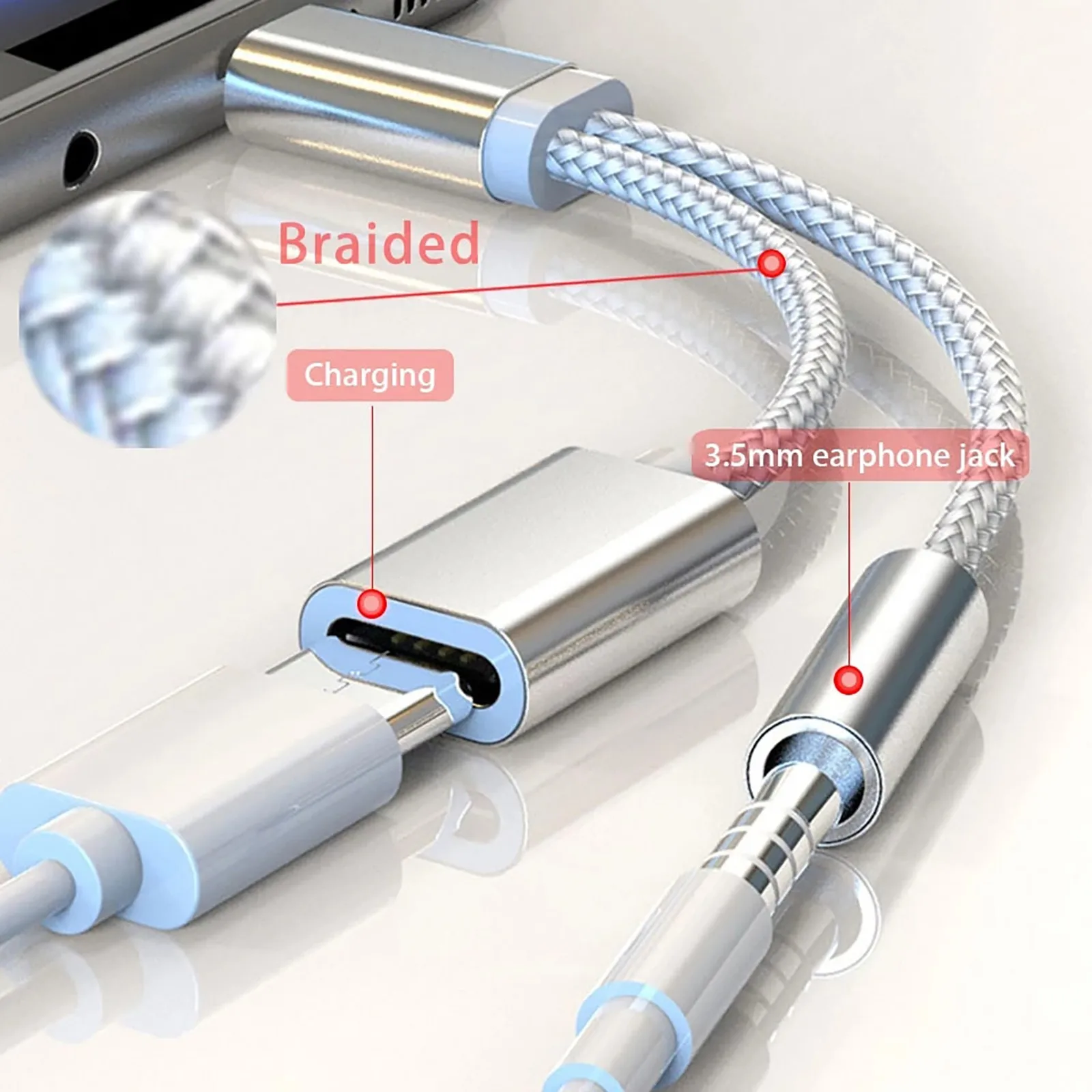 Адаптер для наушников 2 в 1 с USB Type-C на 3 5 мм |