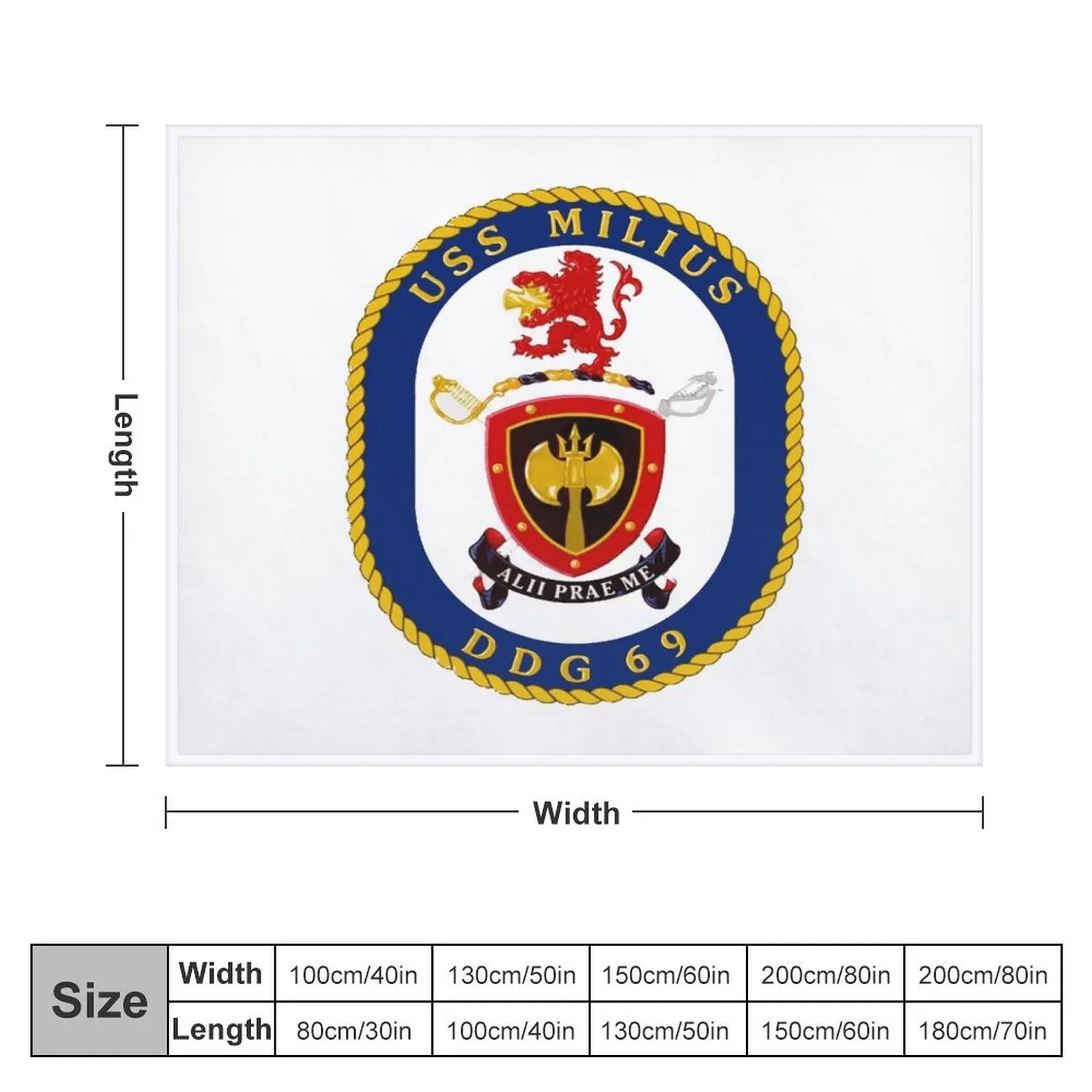 DDG-69 USS Milius Crest красивое пляжное одеяло