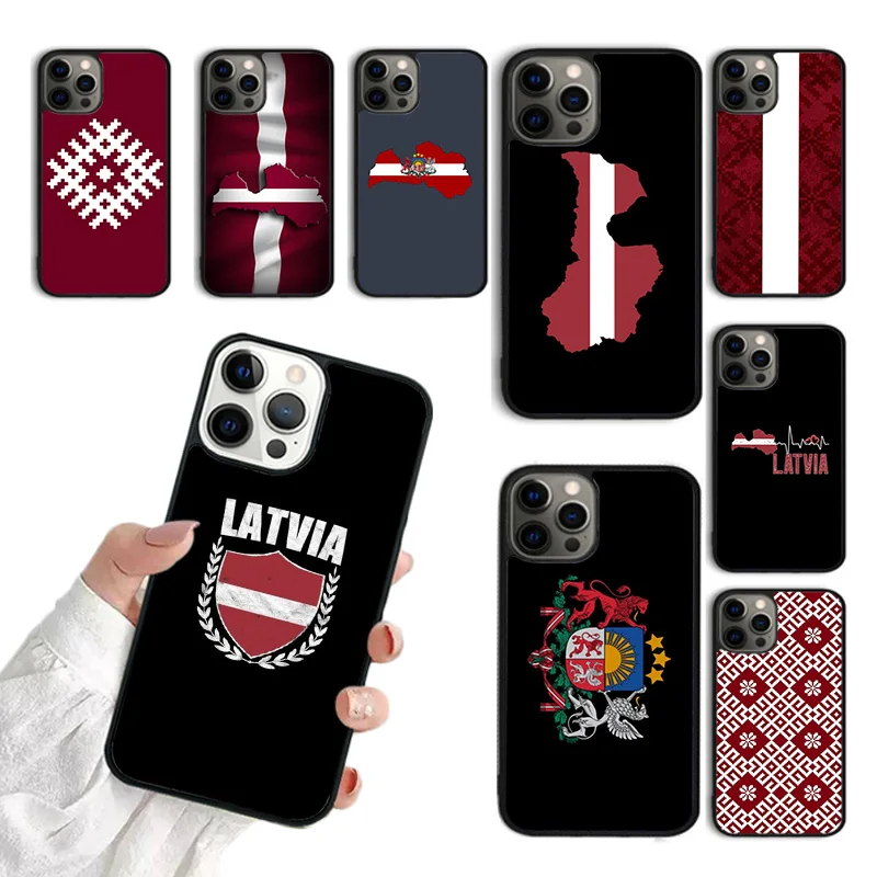 Чехол для телефона с флагом Латвии iPhone 15 16 SE2020 13 14 Pro Max 11 12 8 7 Plus Mini