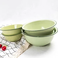 enamel basin durable exquisite reusable thickened butter rice bowl for bbq enamel bowl enamel basin