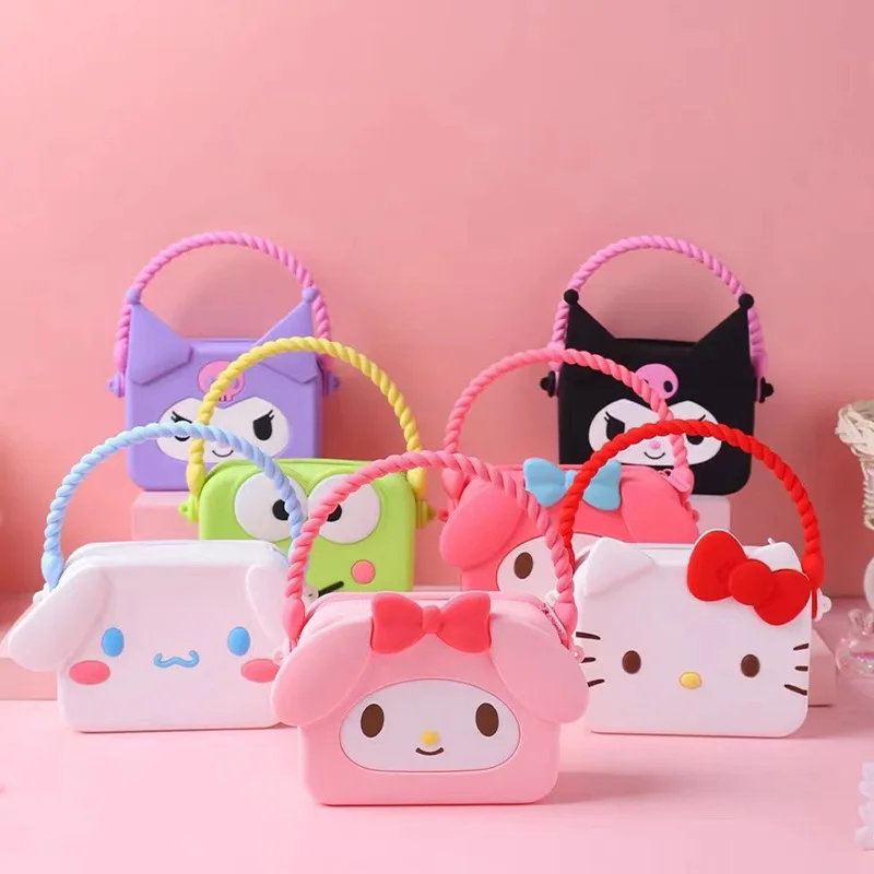 

Kawaii Sanrio cinnamoroll tote Bag Anime Kuromi Portable Large Capacity Handbag Hello Kitty Portable Storage Bag Girls Xmas Gift