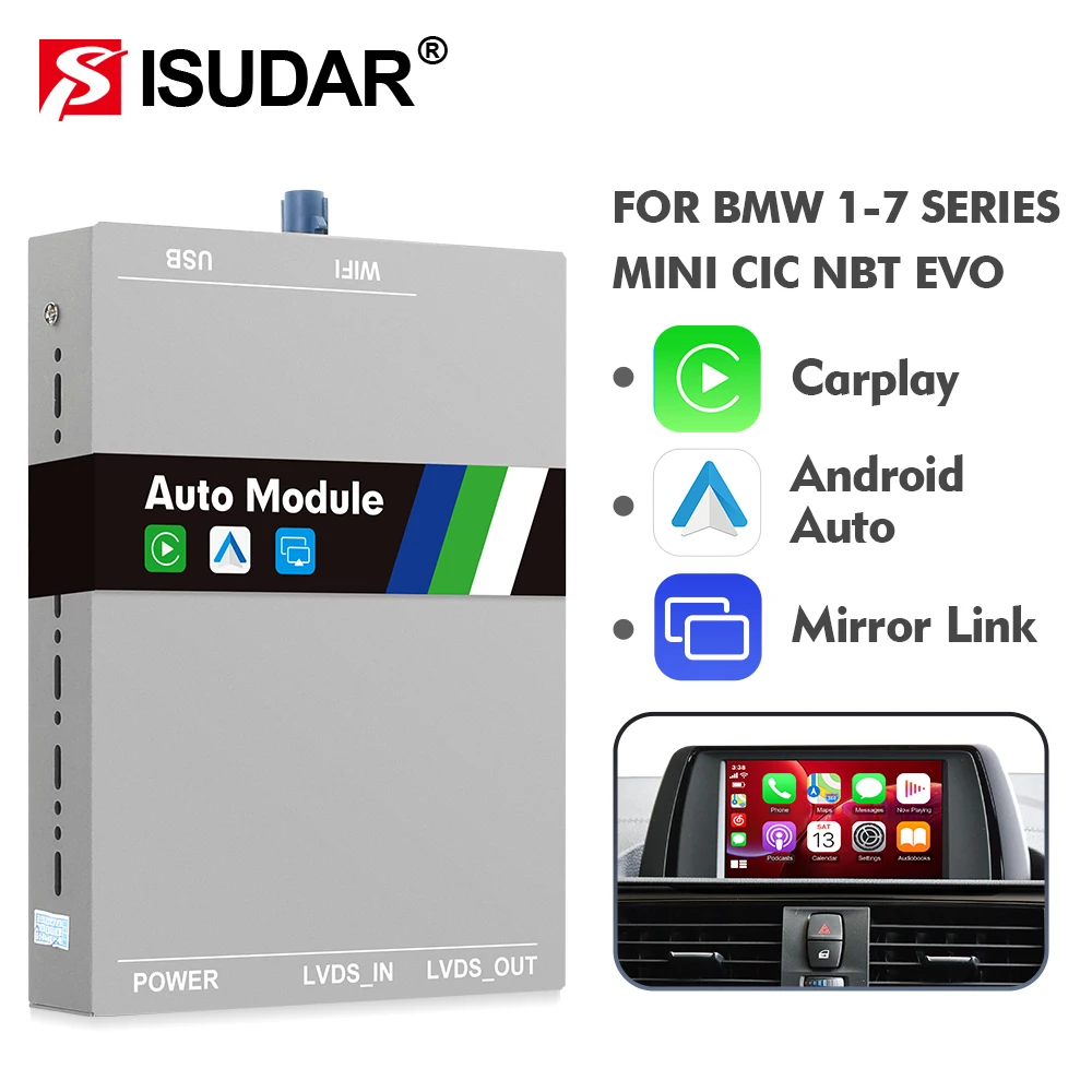 

Wireless Carplay For BMW 1 2 3 4 5 7 Series F10 F20 F30 E60 E70 E81 E90 X1 X3 X5 X6 MINI CIC NBT EVO System Android Auto AI Box