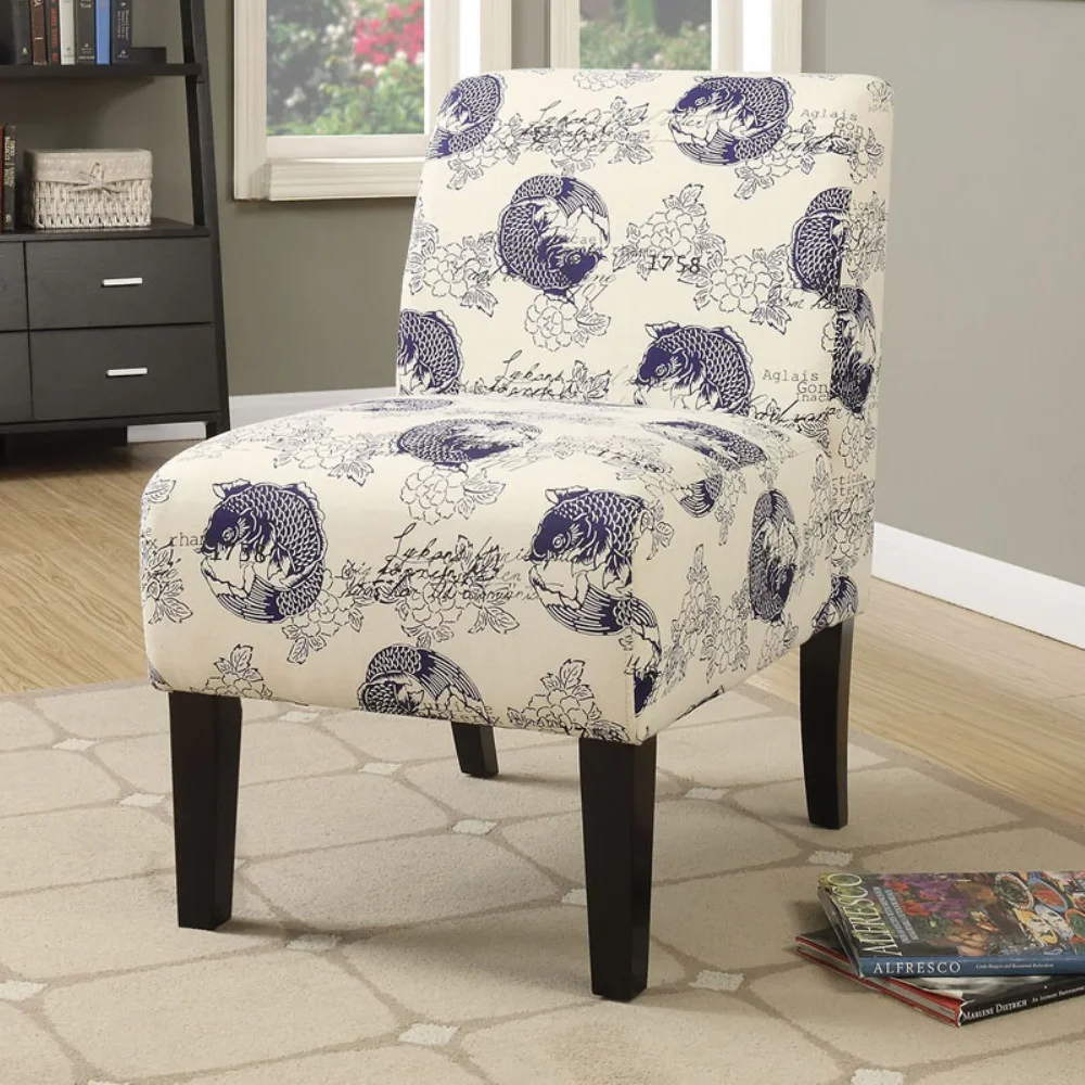 

Acme Furniture Ollano Accent Chair - Fish Pattern - Dark Blue