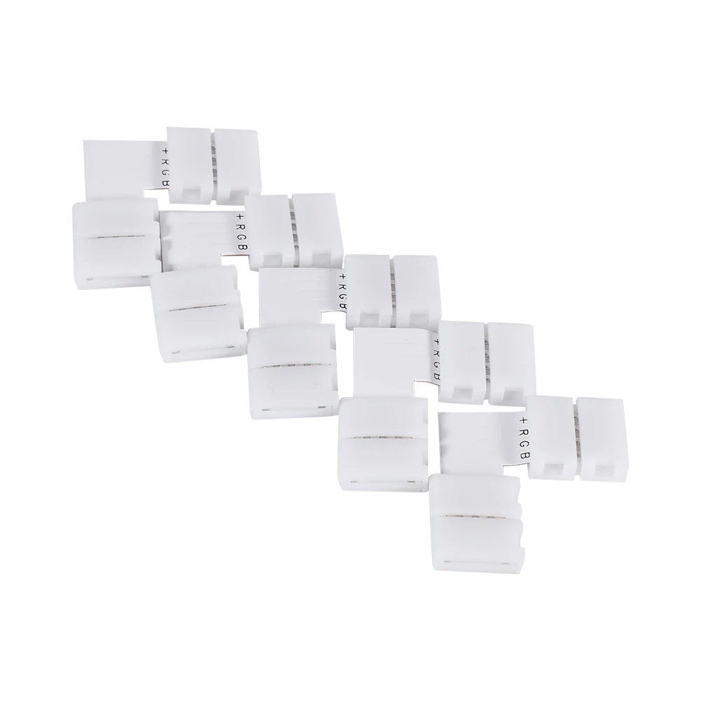 

5Pcs L Shape 4pin 10mm Solderless Corner Connectors Adapters For RGB 5050 LED Strip Lights Connector