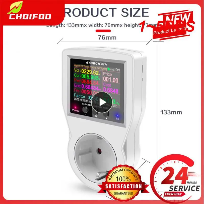 

1~5PCS Tuya WIFI Smart Socket Digital Wattmeter 220V AC Power Meter Electricity consumption EU Plug Power Kilowatt Wattage