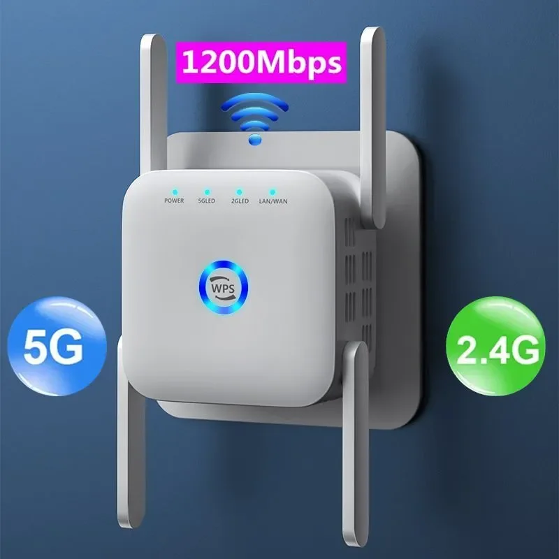 5G WiFi Repeater Wifi Amplifier Router Signal Wifi Range Extender 1200Mbps Wireless Repeater Booster Long Range Wi Fi Repeater