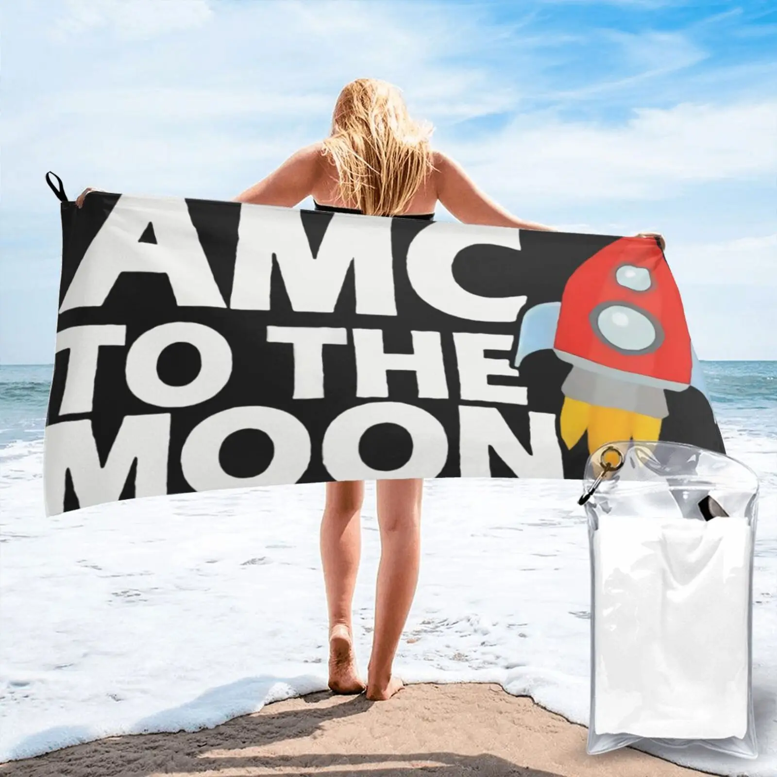 

699 пляжное полотенце от Amc до Луны ракета, банный халат, женский пляжный халат, женское Большое пляжное полотенце, полотенце, Пляжная накидка
