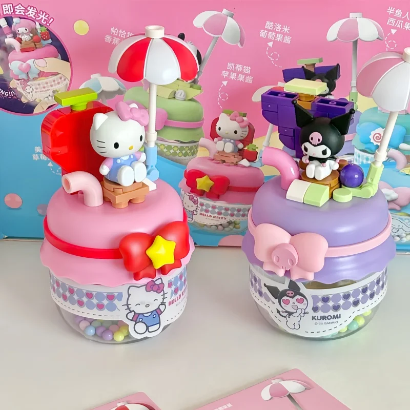 Фото Коллекционные игрушки-конструкторы Sanrio Characters: серия Blind Box Boba Jam, милая кукла Куроми, модель для сборки, украшение, подарок для взрослых и детей №3