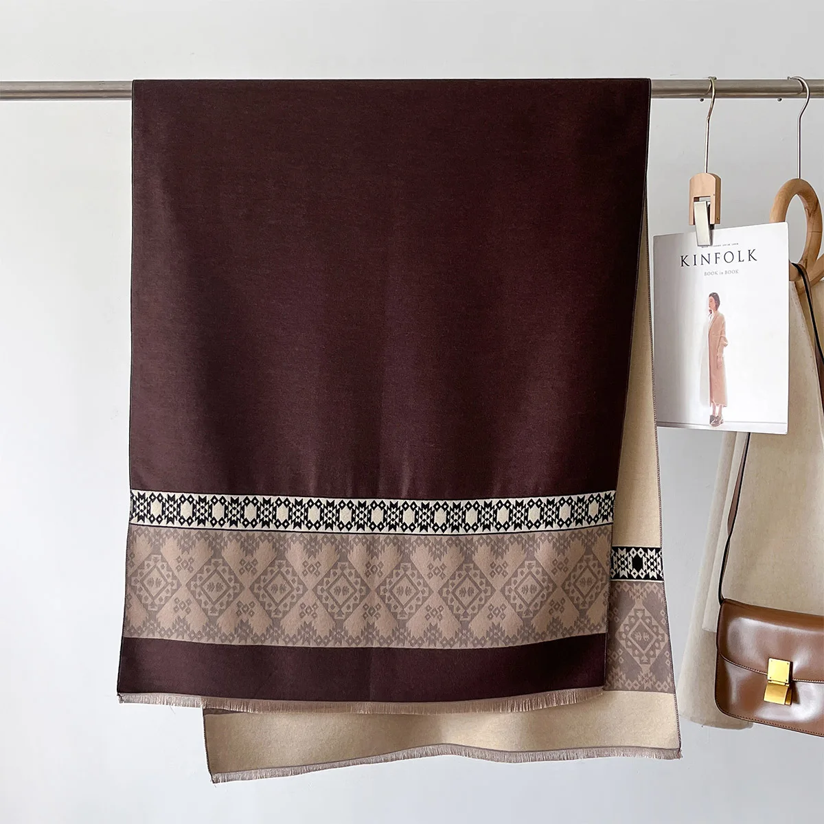 Новый женский зимний шарф универсальный из искусственного кашемира