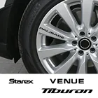 4Pcs Car Wheel Rim Vinyl Stickers Auto Accessories For Hyundai Getz GRANDEUR NEXO PALISADE STAREX TIBURON VENUE