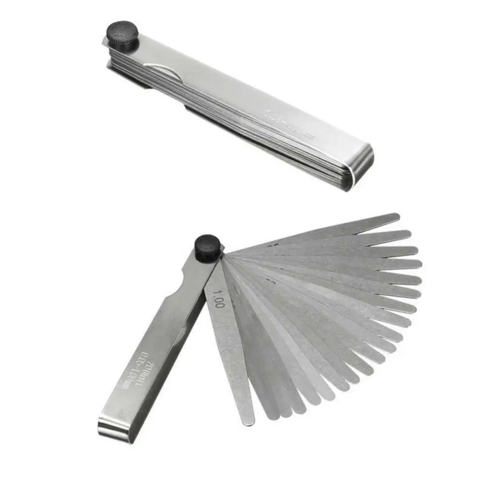 

Feeler Filler Gauge 20/17 Blades HCS Spark Plug Gap Metric/SAE Measuring Tool Foldable Thickness Gap Metric Filler