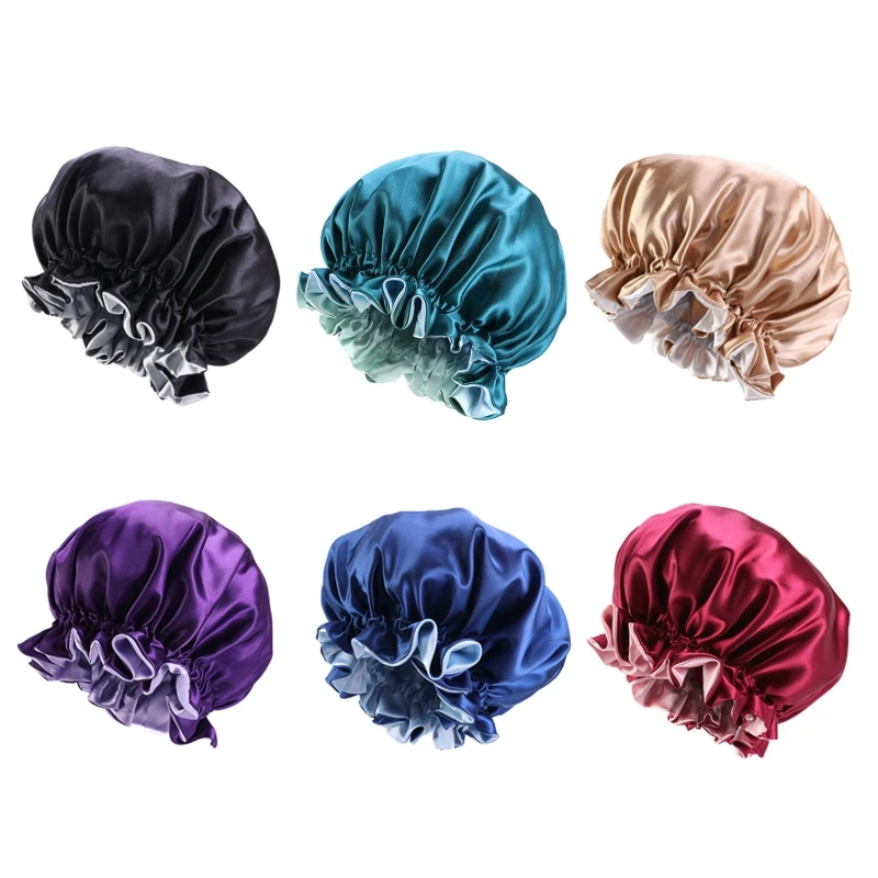 

Double Layers for Head Cover Hairstyle Accessories Satin Bonnet Reversible Sleep