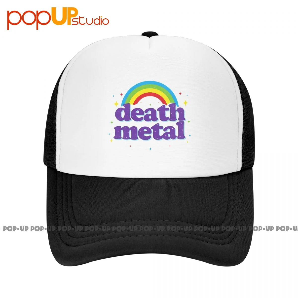 Бейсбольная кепка Death Metal с розовым радужным камнем, кепки-тракеры, дышащие солнцезащитные уличные кепки, бестселлер, подарок