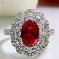 wong rain vintage 925 sterling silver oval cut created moissanite ruby gemstone wedding engagement ring for women fine jewelry