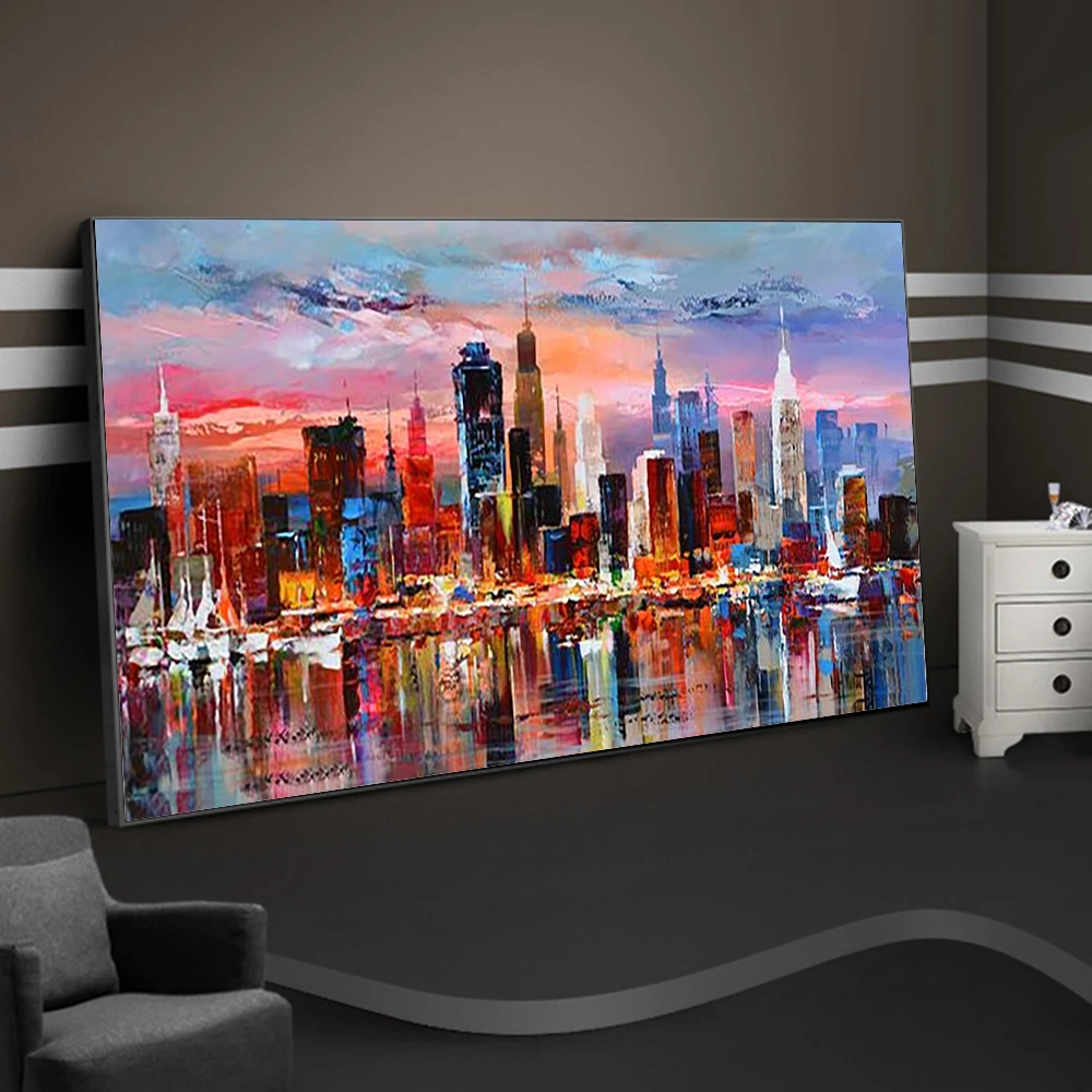 

Алмазная живопись 5D с полным заполнением, абстрактный городской пейзаж, искусство вышивки крестиком, домашний декор, подарок