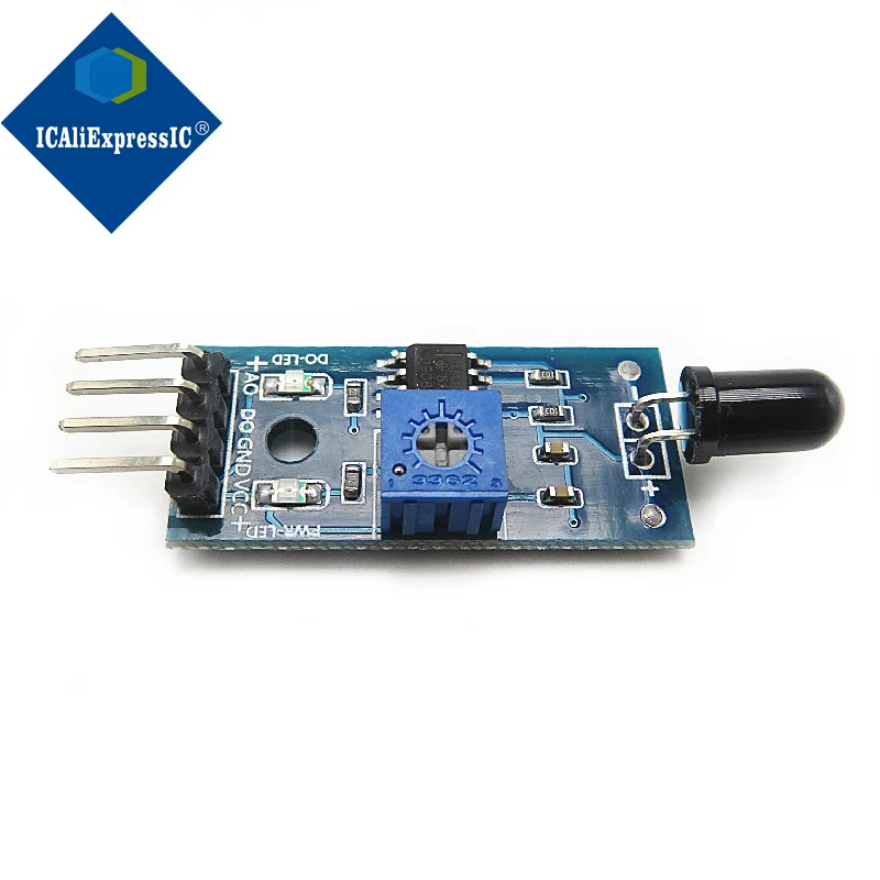 10 шт./партия 4-контактный инфракрасный датчик обнаружения пламени LM393