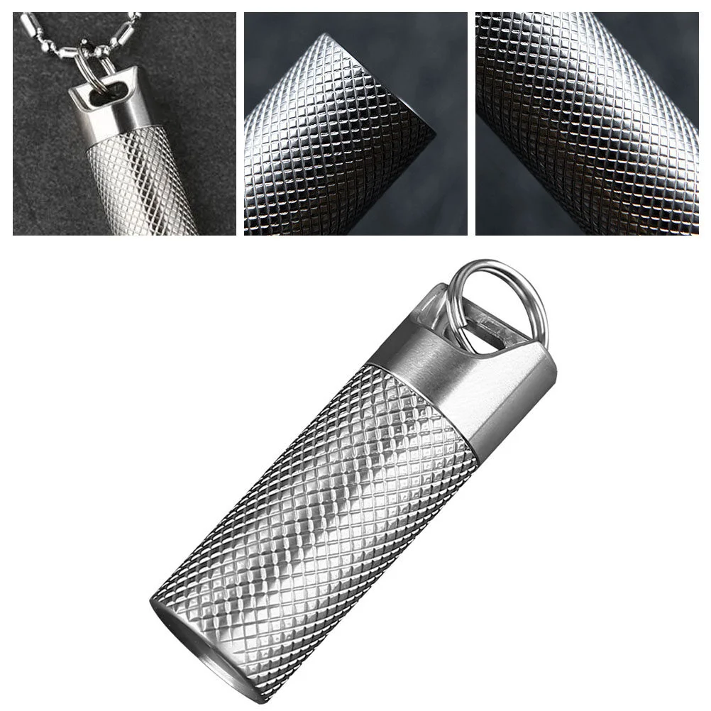 

Портативный титановый держатель из сплава, водонепроницаемый Карманный Брелок-контейнер для экстренных ситуаций, металлический, для пожилых людей