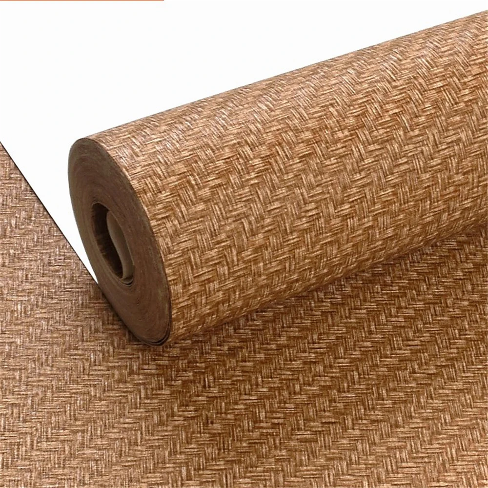 

Waterproof solid color plain linen straw woven wall paper Tea room tooling Chinese Japanese Bedroom wallpapers for living room